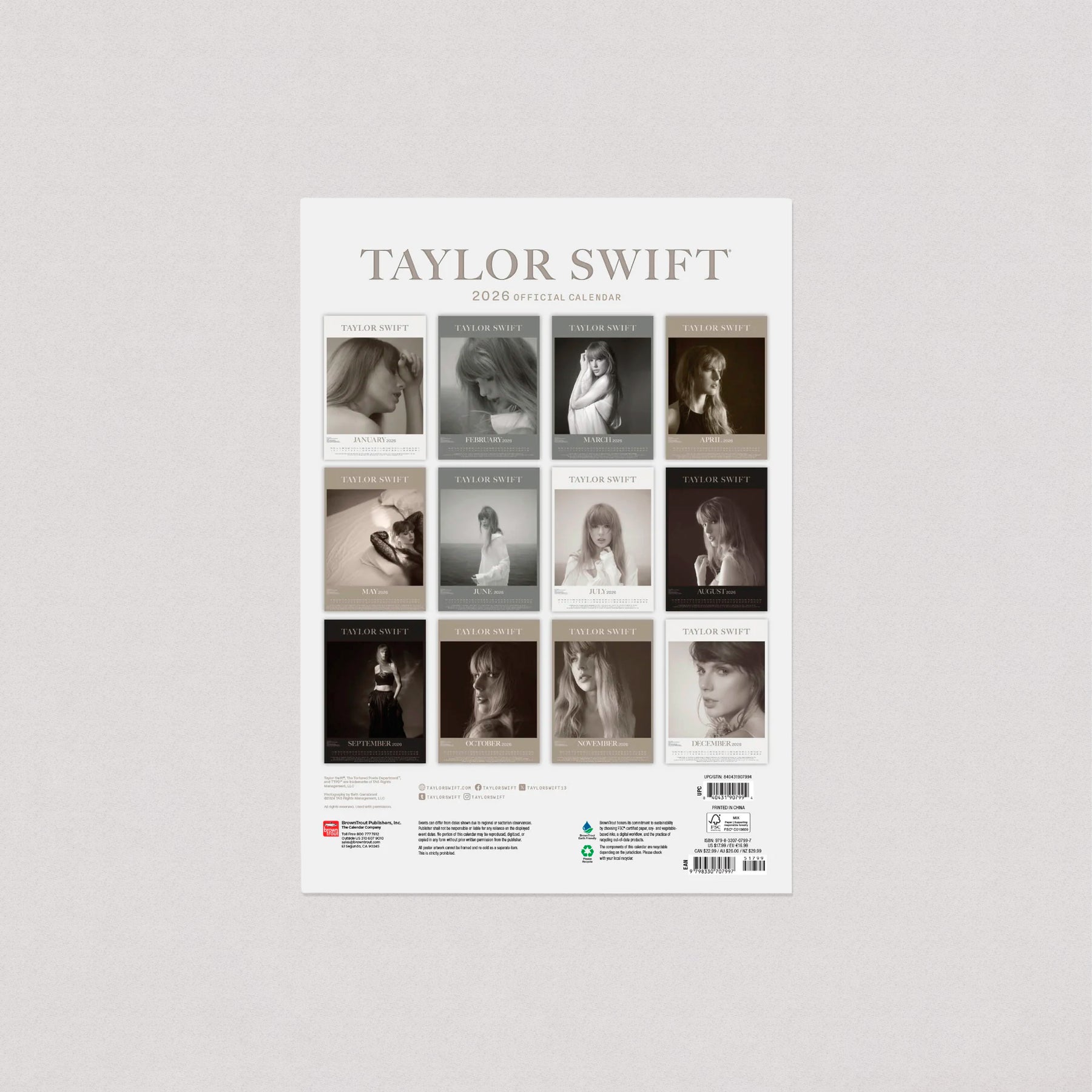 Taylor Swift - Official Calendar 2026 (Merch)